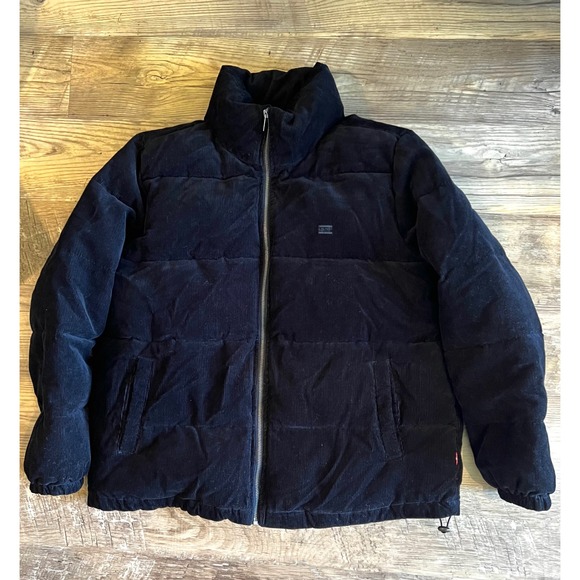 Levi's Women's Corderoy Black Puffer Jacket Size XL Winter Coat - Picture 2 of 13